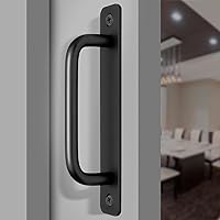 Vista 6 de Piutouyar 2 Pack Aluminum Alloy Sliding Barn Door Handle, 128mm / 5 Inch Hole Center Gate Door Handle, Closet Door Pulls with Plate for Kitchen