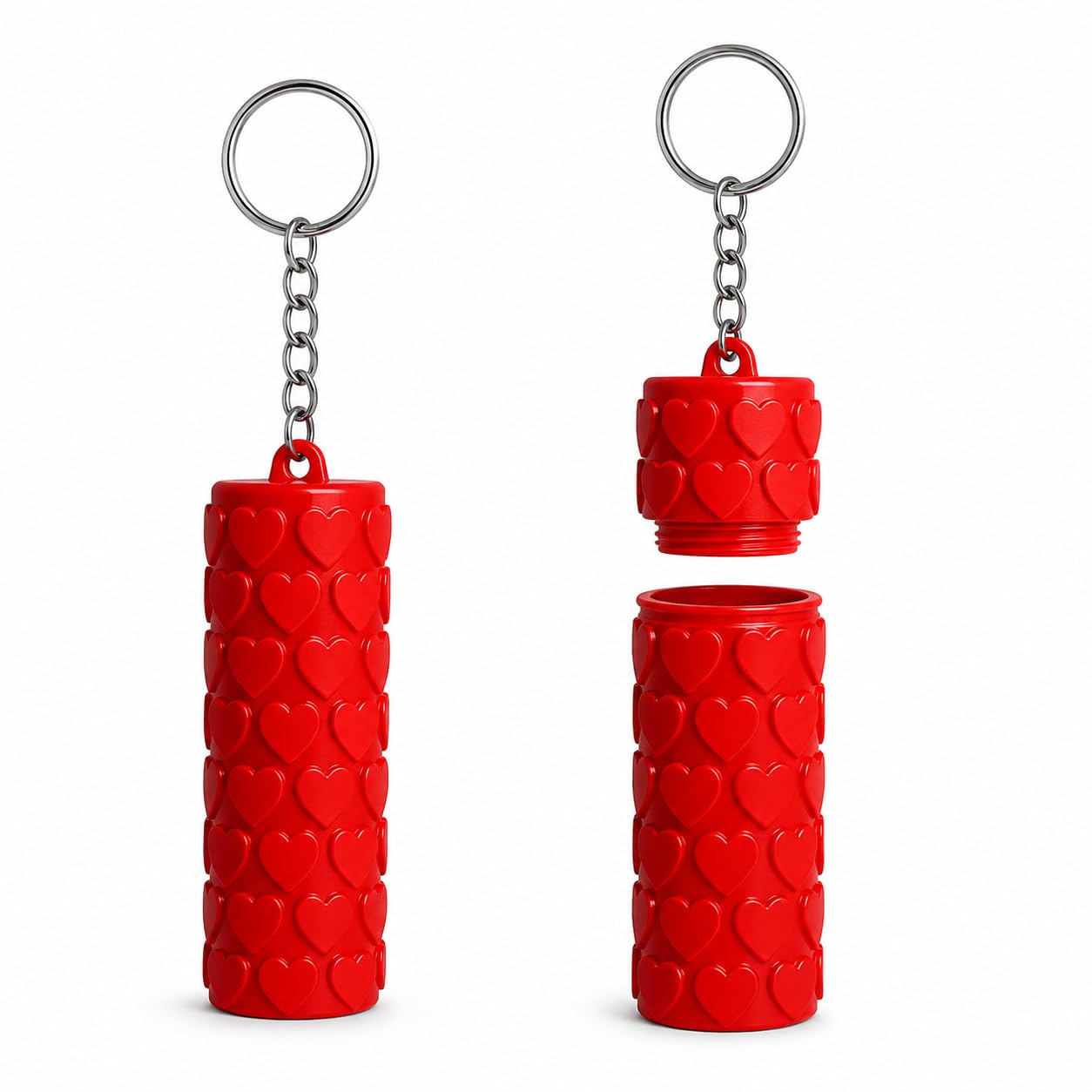 Lipgloss & Lipbalm Holder Keychain for Women & Girls, Red Heart | Portable Lip Balm & Lip Gloss Carry Case, Cute Beauty Accessory with Keyring, 3D Printed PETG, Travel Cosmetic Holder-image-10