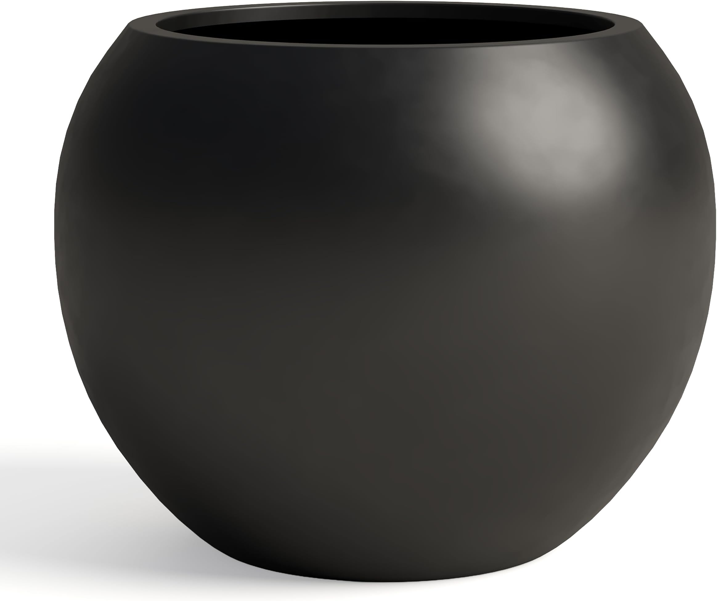 DTY Round Planter - Drainage Hole, Weather Resistant - 21.1 in D x 16.7 in H - Fiberstone