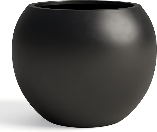 DTY Premium Mt Sherman Fiberstone Sphere Planter for Indoor Outdoor Use, Round Pot for Olive Tree, Lightweight, Smooth F