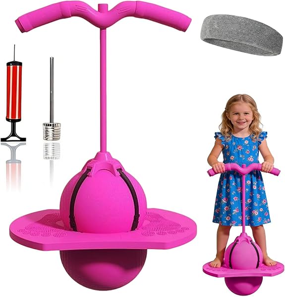 Rutschfester Sprungball, Balance Jumping Ball, Ausgewogener Springball mit Griff, Lustiges Hüpfspielzeug, Hochspringendes Spielzeug, Balance hüpfball, Pogo Ball für Sport, zur Gleichgewichtstraining - 1