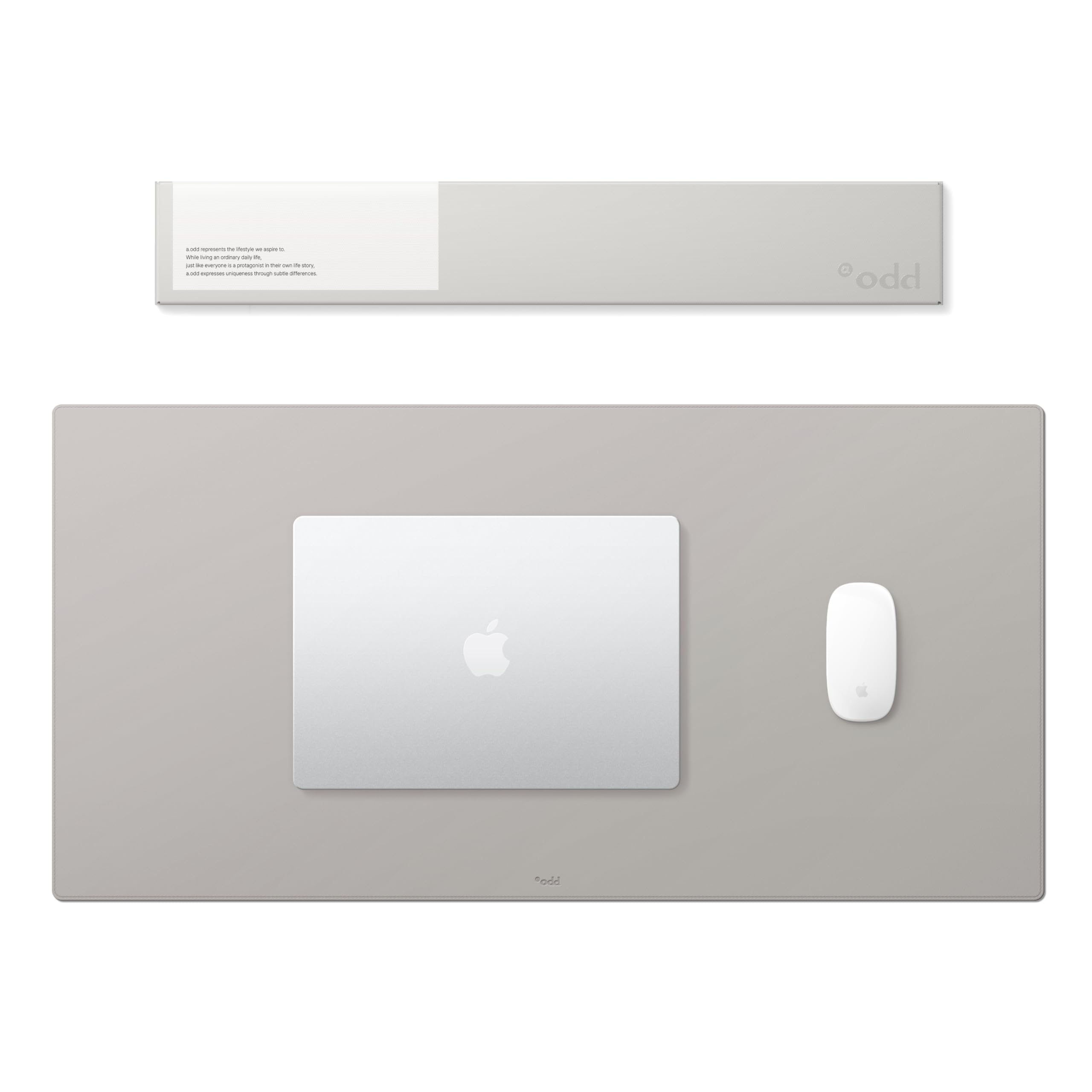 a.odd PU Leather Desk Mat | Large Mouse Pad & Desk Protector | Anti-Slip, Waterproof & Wipe-Clean Desk Pad for Home Office and Work (Fog Grey)