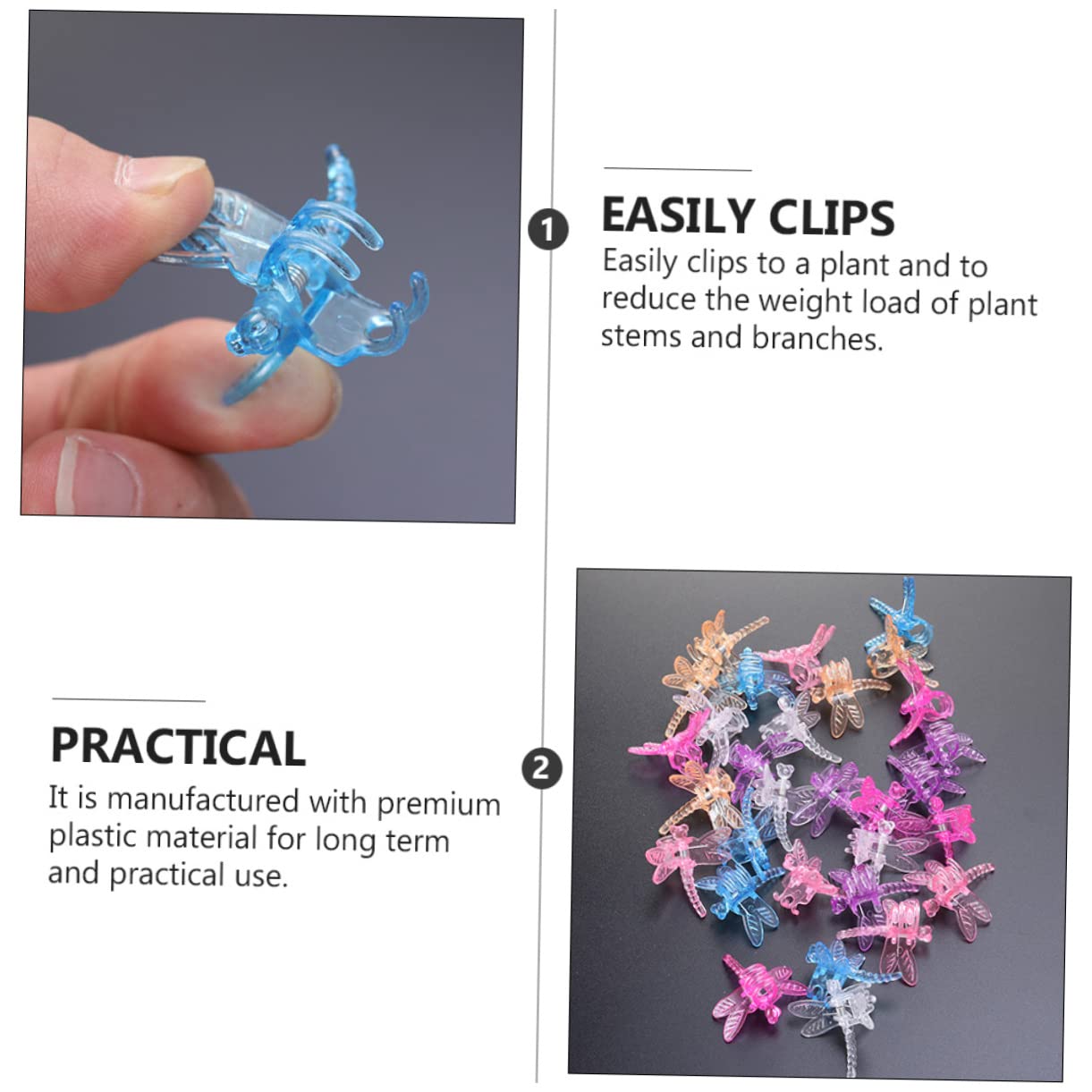 TOYANDONA 3 Sätze Gartenclips Pflanzenclips Für Kletterpflanzen Clips Für Gartenorchideen Pflanzen Wachsen Clips Pflanzenclips Für Orchideen Reben-befestigungsclip Blume Plastik 60 Stück * 3