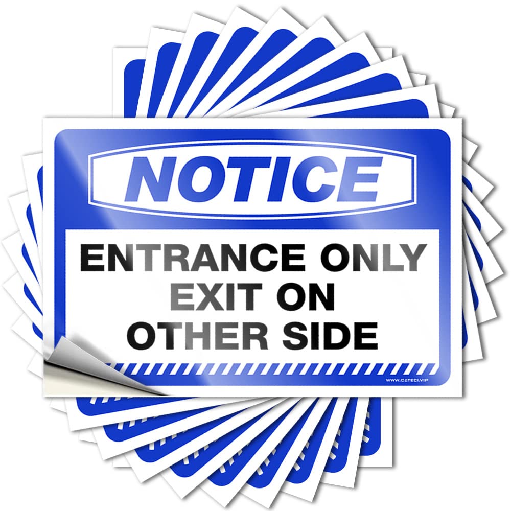 Cool Decor Hard Quote | Notice Entrance Only Exit On Other Side Punk Durable Vinyl Sticker Easy Apply for Sand(8X12CM)