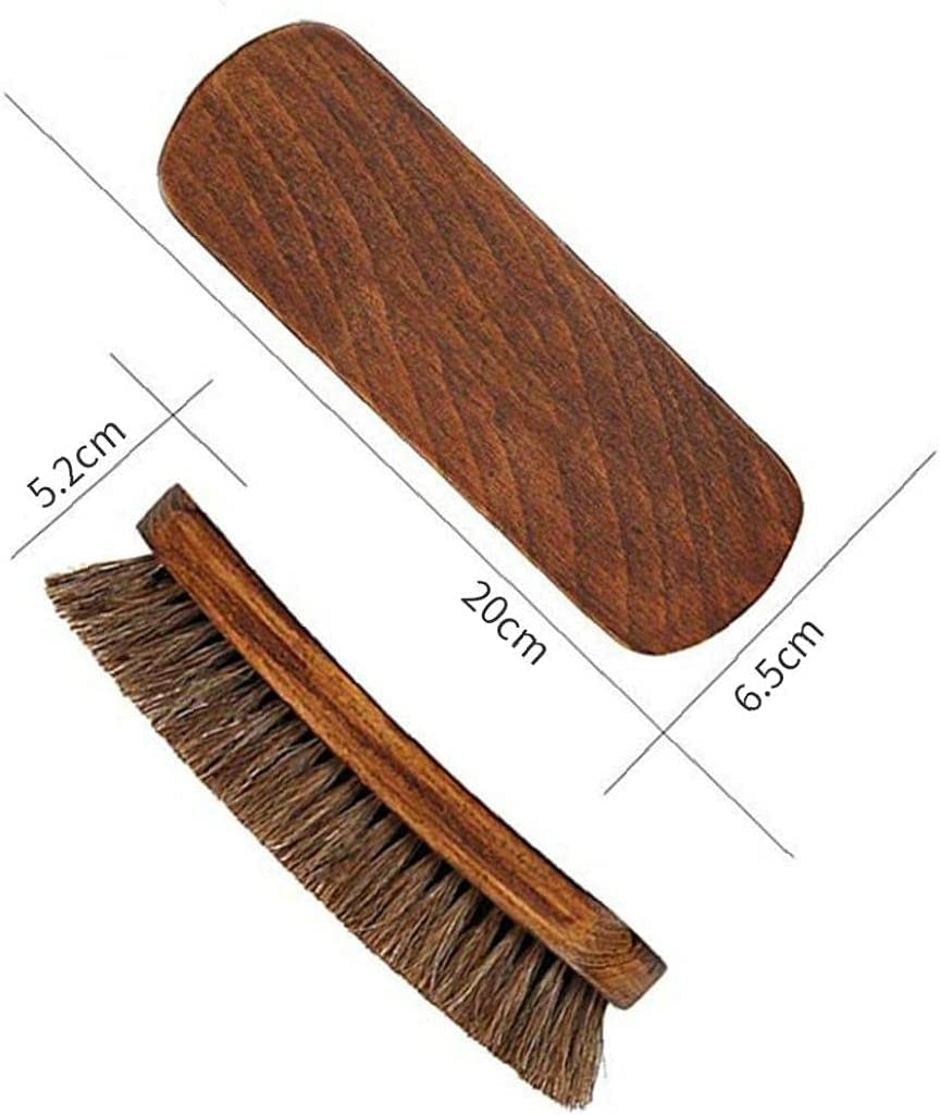 1 Cepillo de Limpieza de Cuero y Textiles Cepillo de Brillo de Zapatos de Pelo de Caballo Natural for Botas de Zapatos de Cuero Cepillo de 8 Pulgadas