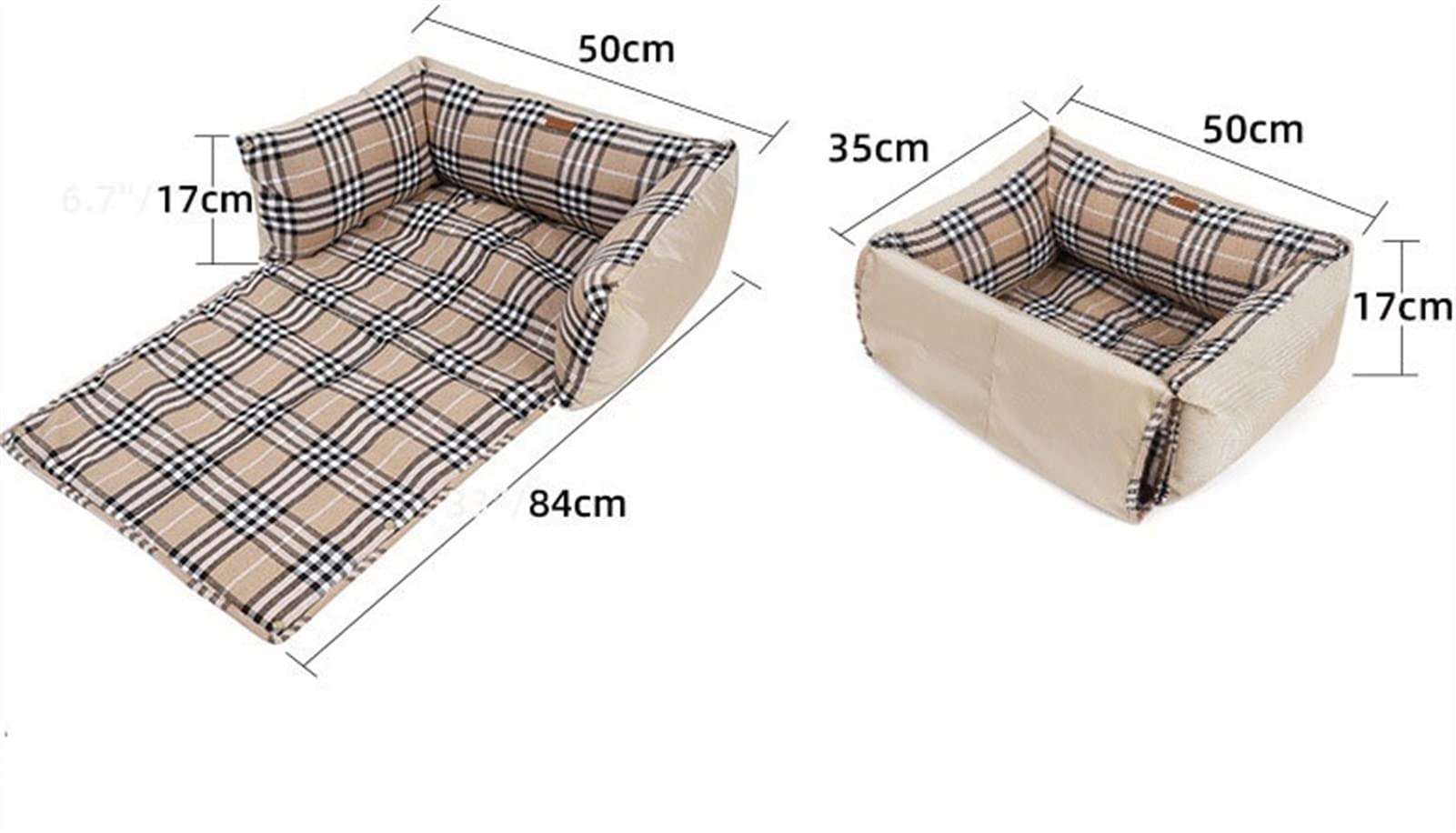 Cama Gruesa y Cálida para el Sofá, Cama Ortopédica para el Asiento del Coche y La Cubierta del Sofá, Cojín Anti Ansiedad para Perros Pequeños, Medianos y Grandes