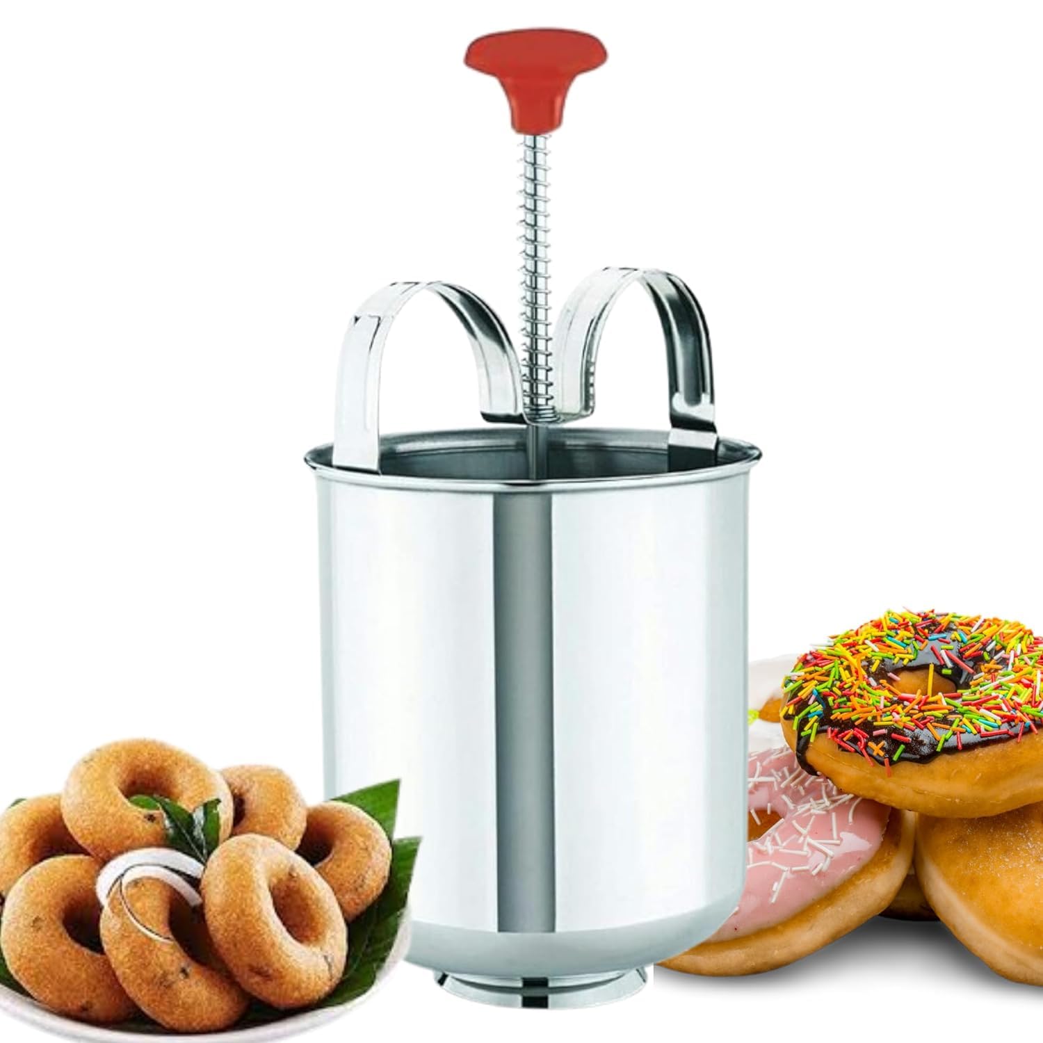 Stainless Steel Medu Vada Maker Machine for Kitchen, The Ultimate Mendu Vada Maker, Perfectly Shaped, Crispy & Tasty Homemade Donuts, Easy to Use & Hygienic, Silver (Pack of 1)-image-12