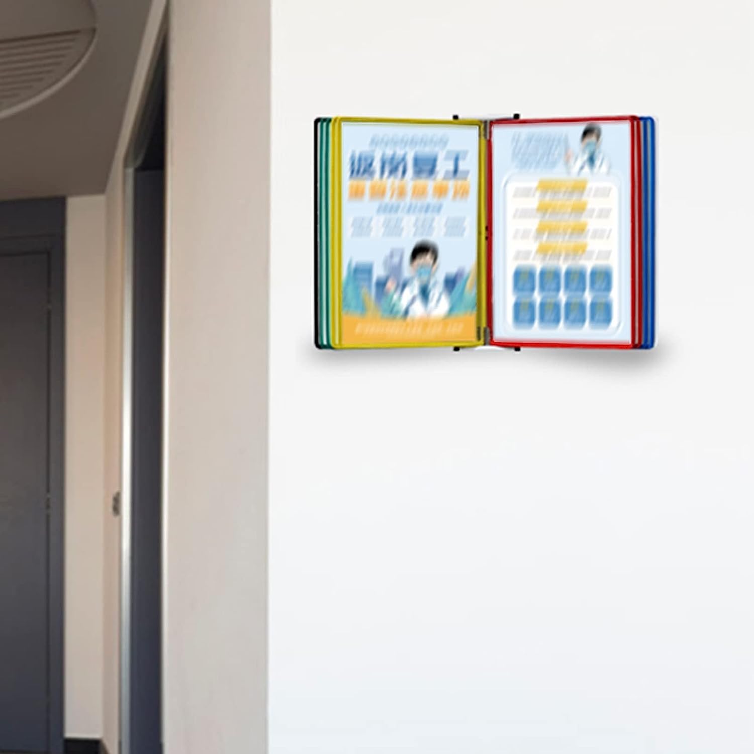 Carpeta de archivos A4 para montar en la pared, Organizador de bolsillo 10 páginas, portadocumentos Flip Flie(F)