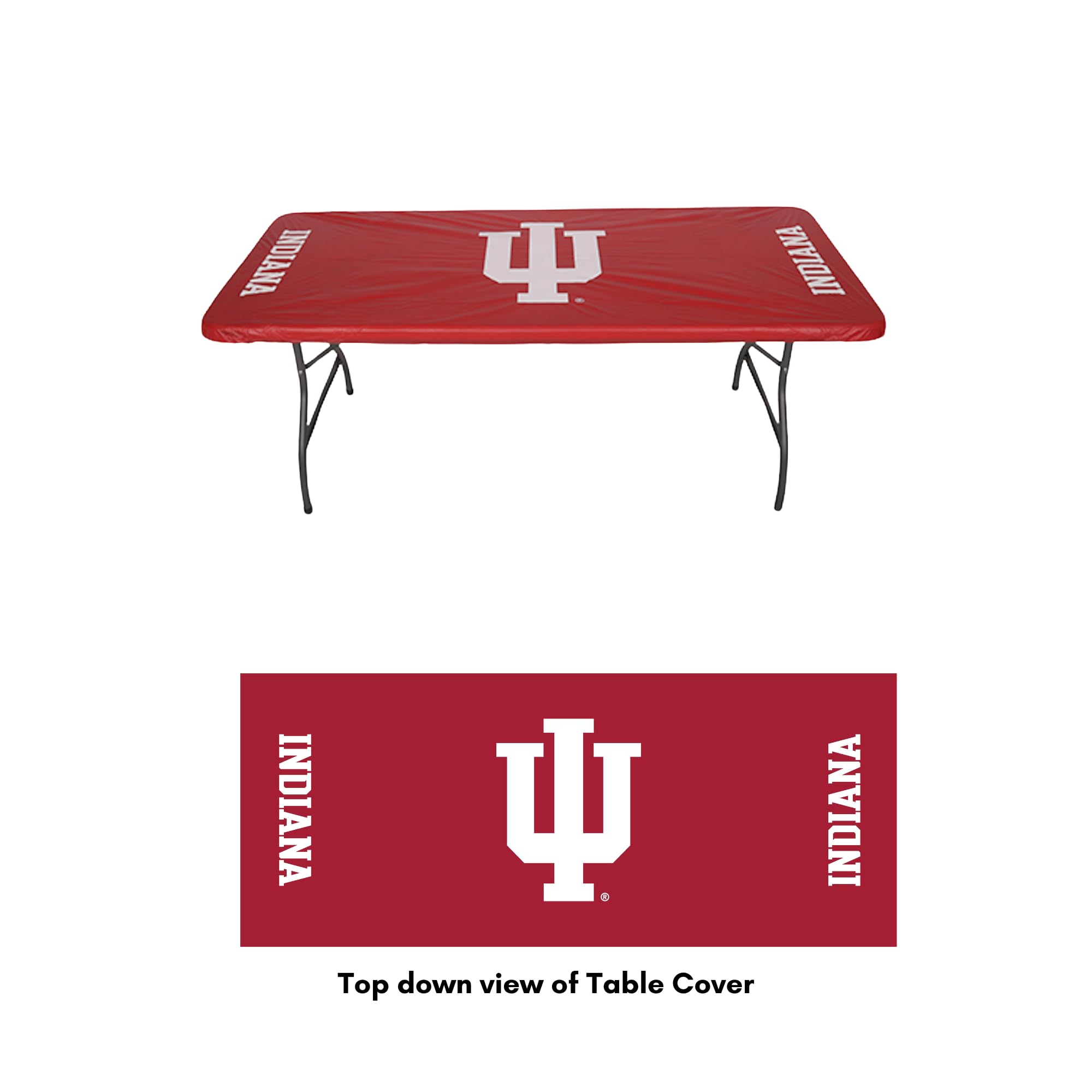 Collegiate Party - Paquete de platos, servilletas y mantel de 6 x 30 pulgadas, paquete para 16 personas, mesa no incluida, (University of Indiana, Hoosiers)