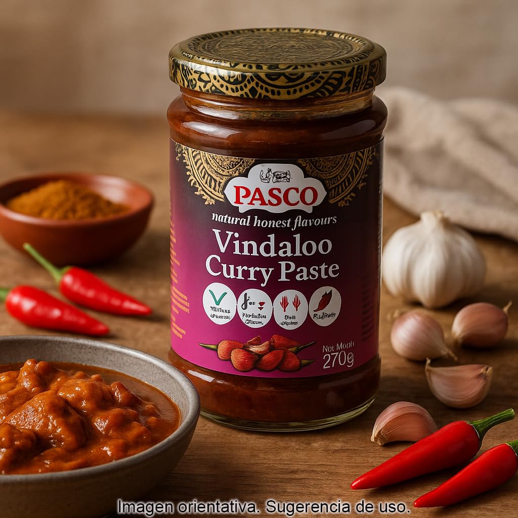 Pasta de Curry Vindaloo muy picante 270 g concentrado de especias para curry indio