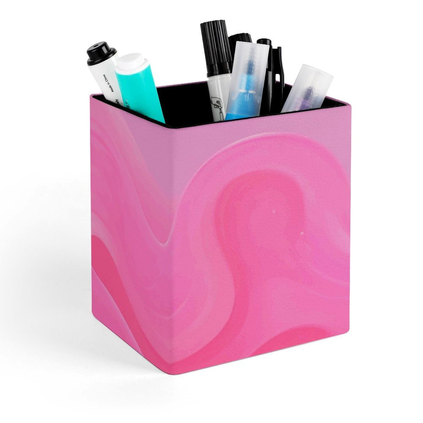 Porte-stylo carré en cuir dégradé pour organiser le télétravail