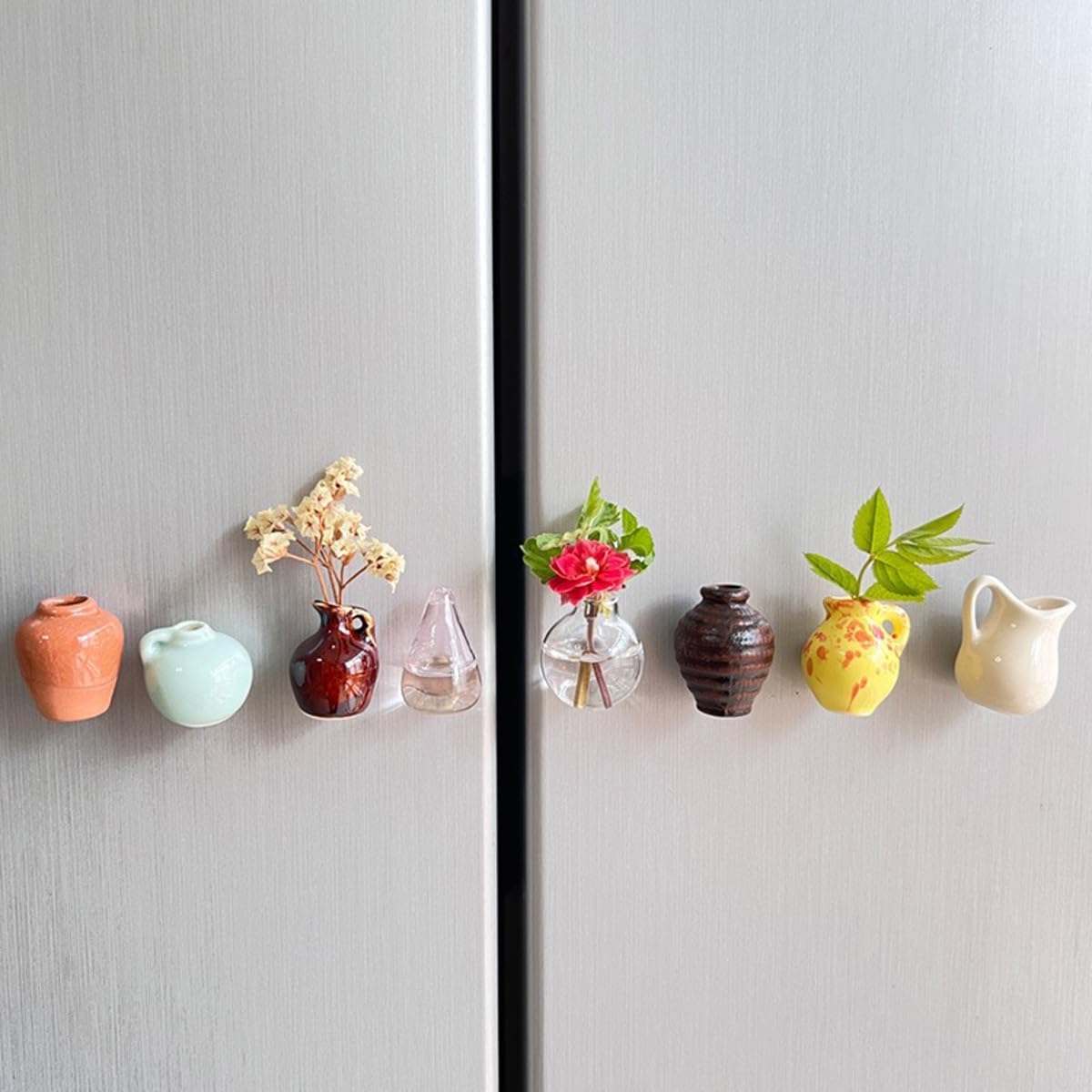 8 Adet Mini Buzdolabı Saksı Mıknatısları, Dekoratif Tasarımlı, 3D