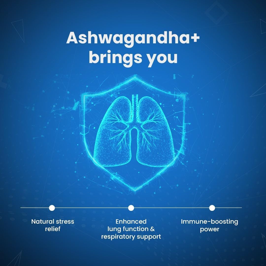 Ashwagandha+ Probiotic Tablets | Pack of 3 | N-acetylcysteine | Vitamin C | Probiotics | Lung Respiratory Health | Boosts Immunity | Relieves Stress | Orangeflavor - 16 Effervescent tablets