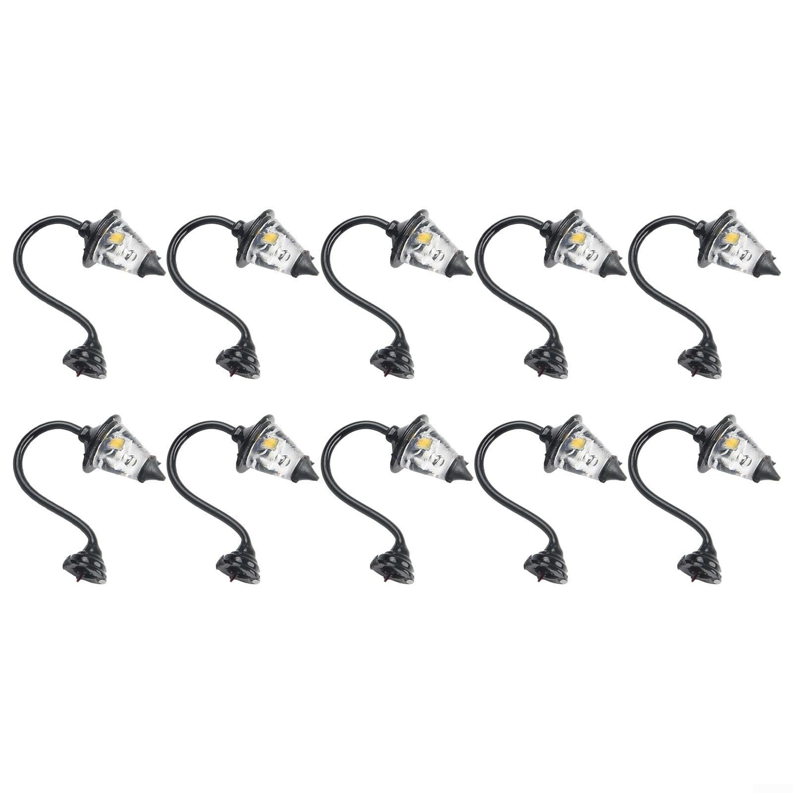 White LED Wall Lamp 10PCS HO Scale LED Street Lamps Wall Mounted 1-Light Model Train Railway Building Accessories 3V