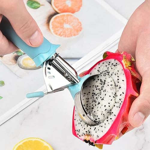 Miniatura 6 de Juego de 3 cucharas de helado con gatillo, cuchara de masa de galletas de varios tamaños grandemedianapequeña, para hornear, cucharas de galletas