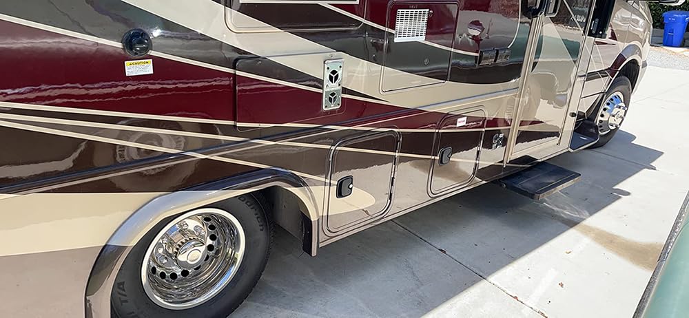 Lifeinfinity set of 4pcs 16inch Snap-On 6 Lugs Wheel Covers, 18 Hand Holes Dually Wheel Simulators, Polished Stainless Steel Hubcaps fit for 2012-2021 Dodge/Mercedes and Freightliner Sprinter Van K16A