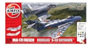 Dogfight Doubles Mig 17 & Douglas Skyhawk 1:72 Vietnam War Military Aviation Plastic Model Kit Gift Set A50185, Small