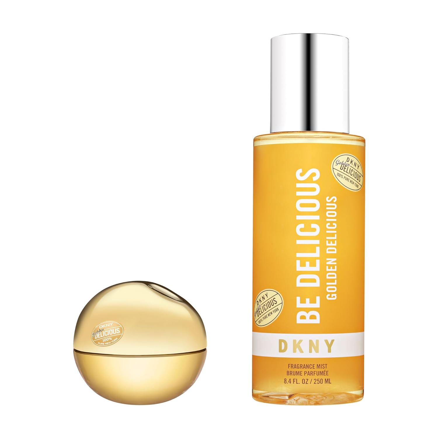 DKNY Golden Delicious Eau de Parfum Duo - Long Lasting White Floral Fragrance - Perfume Spray 1.0 Fl. Oz. & Fragrance Mist 8.4 Fl. Oz.