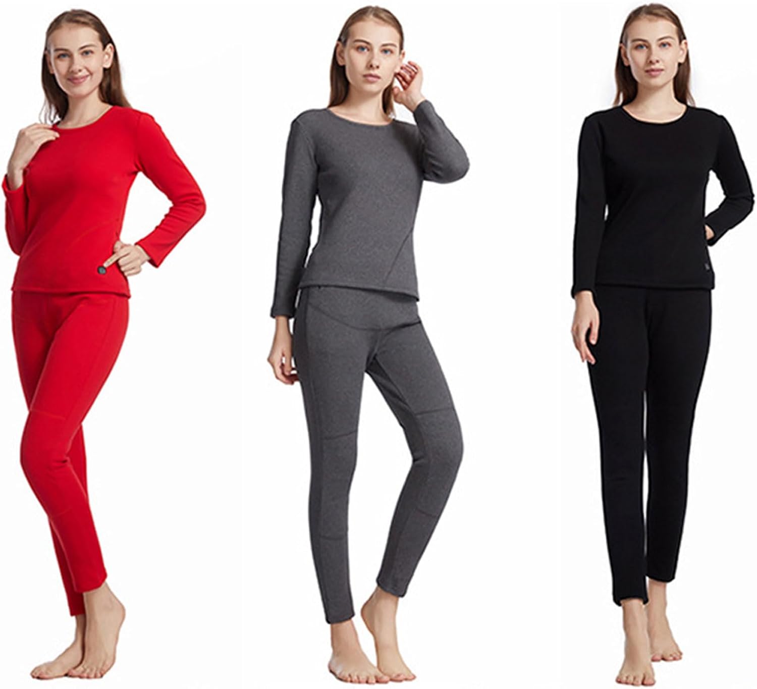 13 Zone Heated Thermal Underwear Set Winter Women Warm Suit USB Electric Heated Base Layer Ski Top and Pant Without Battery