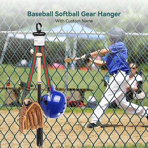 image for QBA 3PCS Baseball Softball Gear Hanger, Dugout Organizer 3 in 1 Baseba