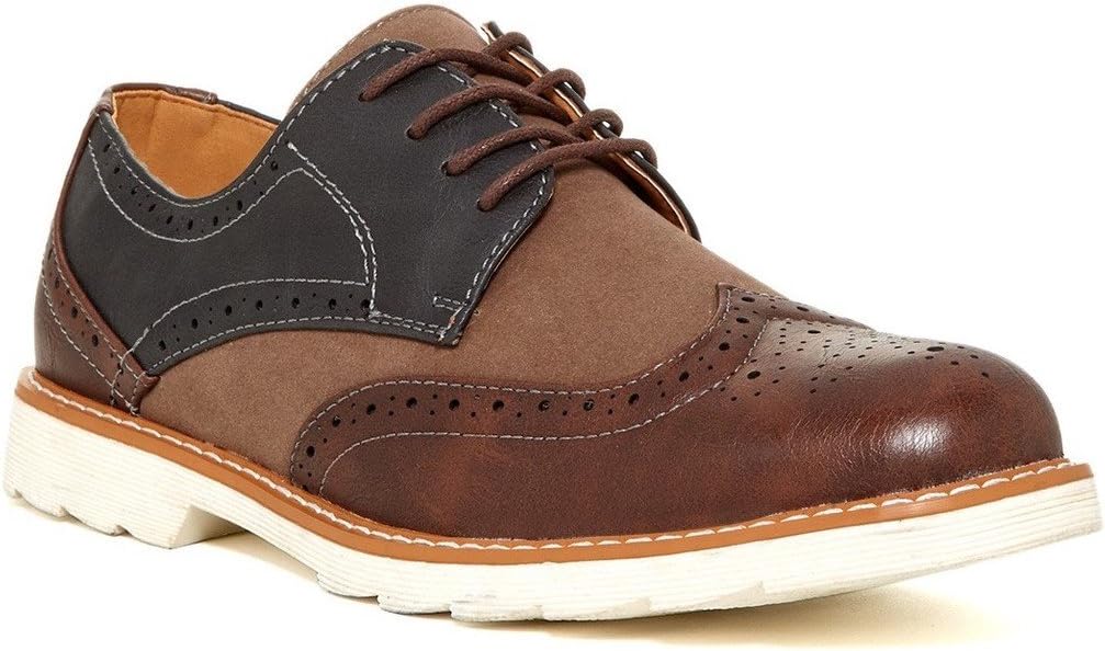 Giraldi Peeter Mens Fashion All Vegan Leather Wingtip Oxfords