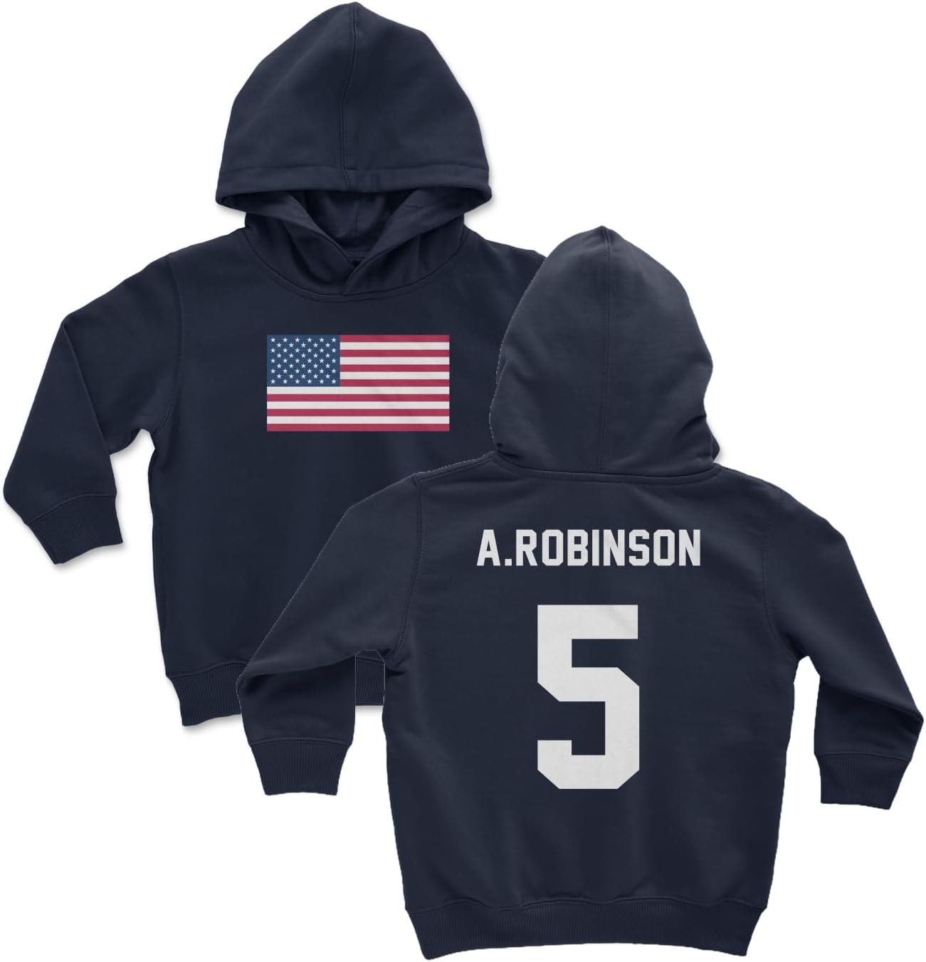 A.Robinson 5 USA Soccer Fan Toddler Hooded Sweatshirt | US National Team Kids | 2026 World Cup Gift
