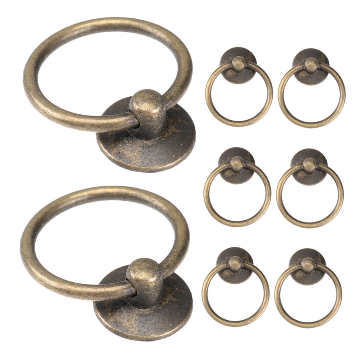 Tiradores de cajón de anillo vintage SEWACC: pack de 8 piezas de aleación de zinc decorativas