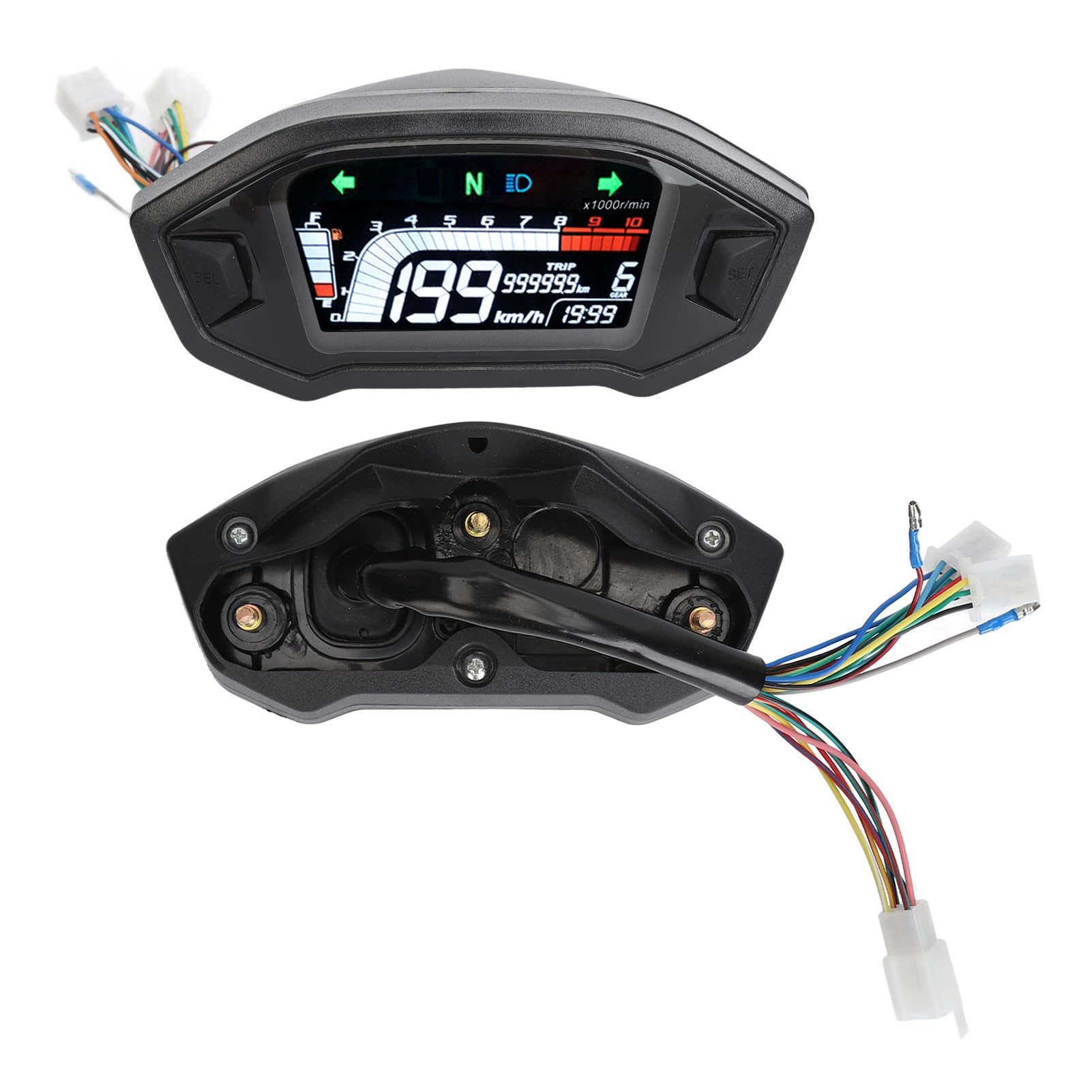 Motorrad-Kilometerzähler-Instrument, Motorrad-Instrumententafel, LCD-Digitalanzeige, Multifunktionaler Tachometer, Kilometerzähler, Drehzahlmesser für Motorräder