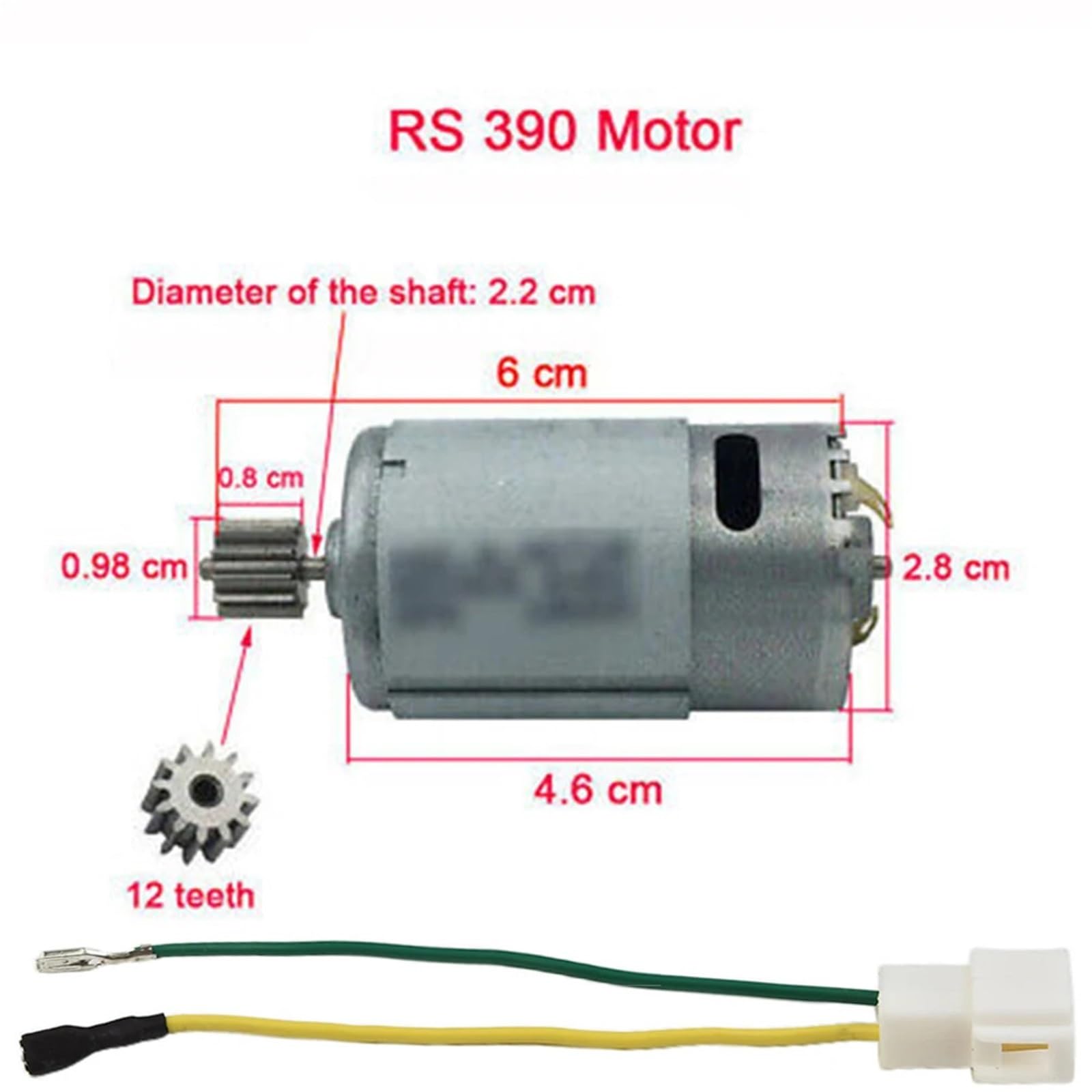 Silniki dla dzieci Samochód elektryczny RS550 RS390 RS380 24V 12V 6V DL555 10/12 zębów Silnik elektryczny do pojazdów elektrycznych Część narzędziowa (10T 550 12V 23000RPM)