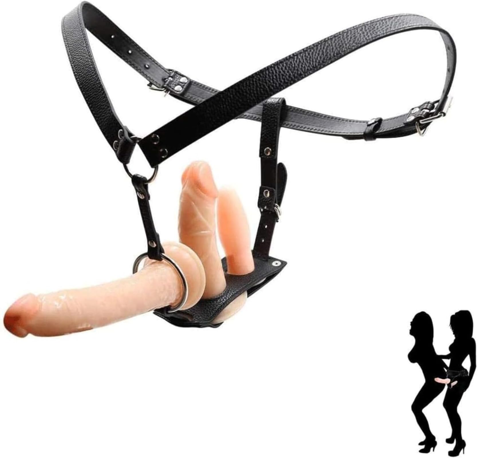 Consoladores con correa SM consolador doble - arnés de juguete sexual - juguete sexual con 3 consoladores de silicona juguete sexual for hombres mujeres parejas