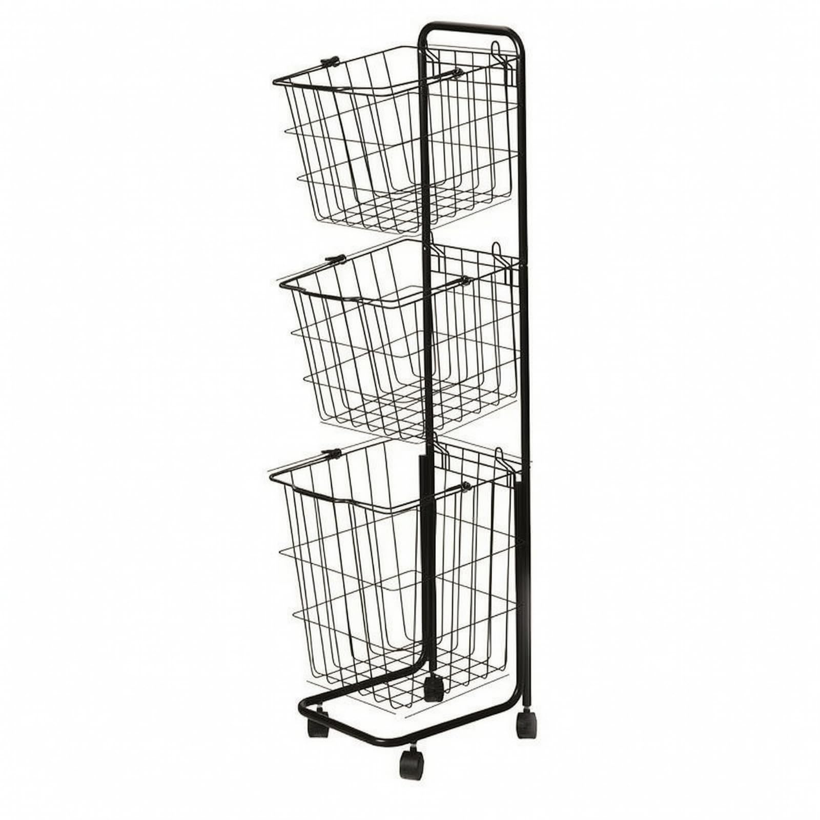 Carrello Portaoggetti Mobile Carrello in Metallo con Ruote Multiuso Scaffale Metallico Rotelle per Lavanderia