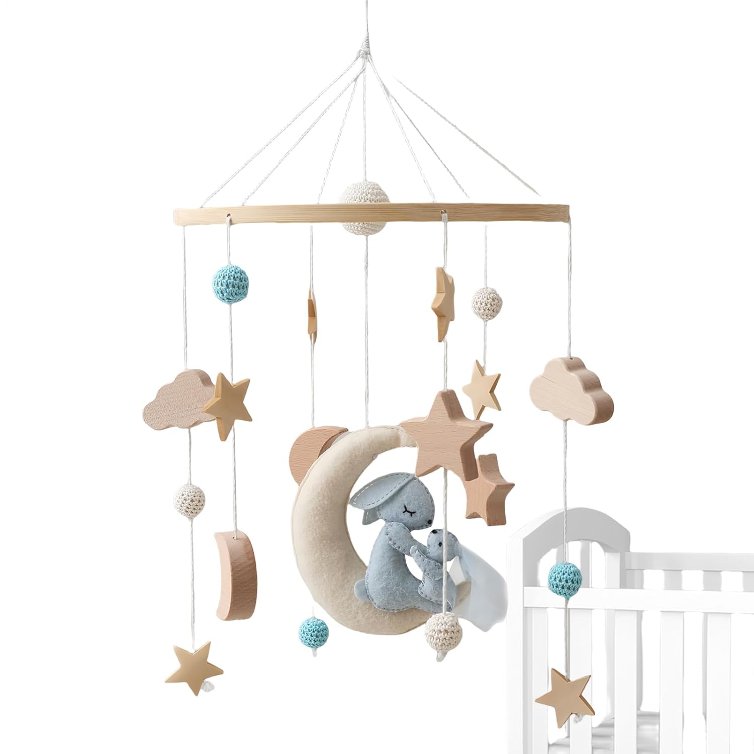 Rotating Crib Mobile - Hangable Stroller and Bassinet Toy, Gentle Bed Bell Soother, Infant Development Activity, Nursery Playtime Entertainment, newbornn Sensory Engagement | for Bedroom playpenn