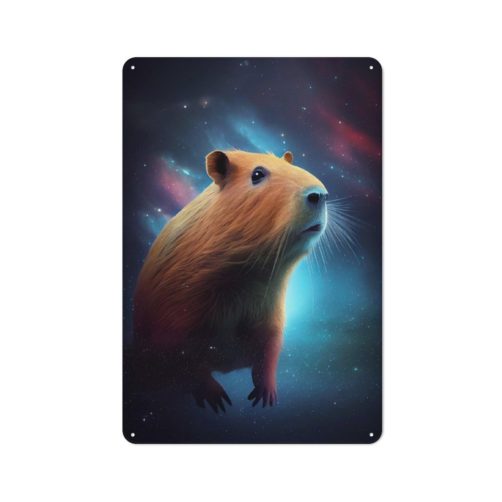Junmoney Capybara Galaxy Capibara Retro Metal Plaque 30X20cm Featuring For Home Bar Wall, For Room Styling Across Home Bars And Entertaining Spaces