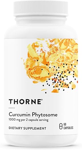 Thorne Curcumin Phytosome 1000 mg (Meriva) – Clinically Studied, High Absorption – Supports Healthy Inflammatory Response in Joints, Muscles, GI Tract, Liver, and Brain – 60 Capsules – 30 Servings