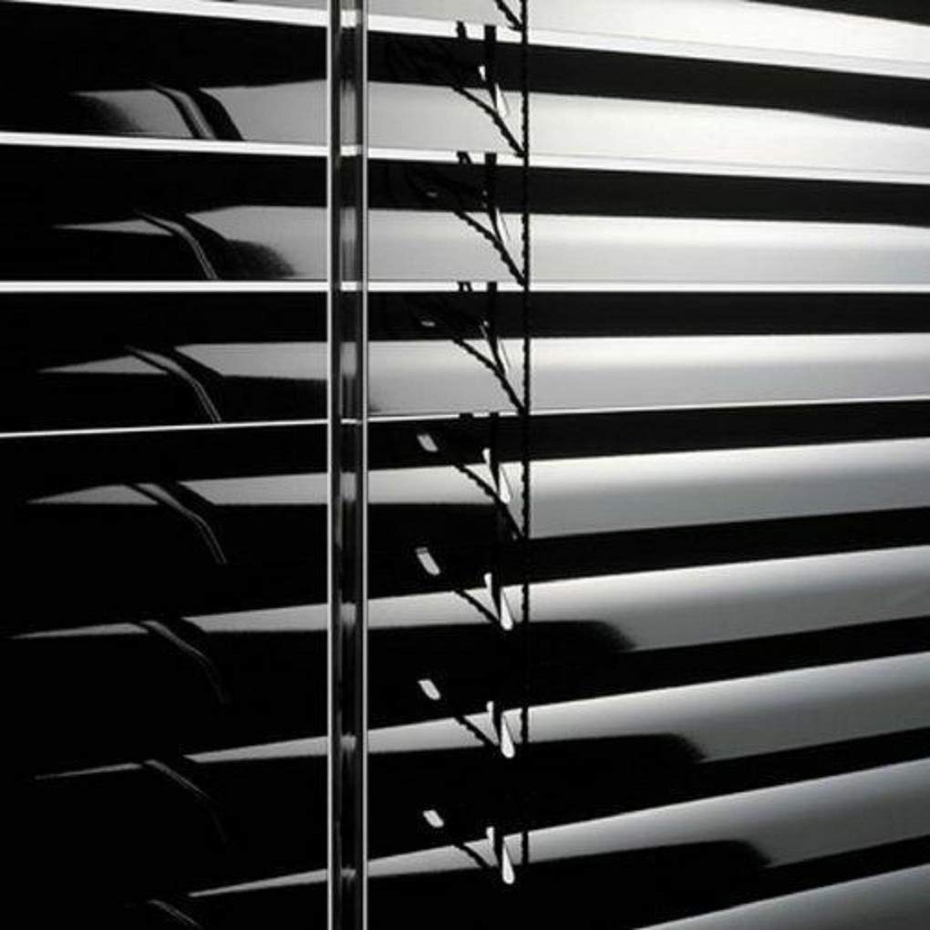 Aluminium Metal Venetian Blinds Trimable Easy Fit 25mm Slat Home Office Silver,Black,White Colours (Black, 120 x 213 cm)