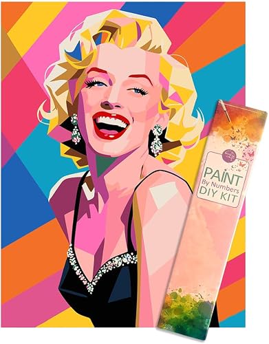 Easy Craft Paint by Number DIY Kit, 40x30cm- POP ART - Marilyn Monroe
