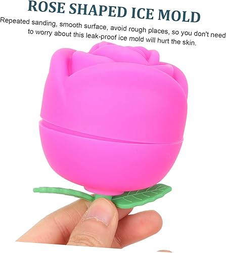 Miniatura 8 de Zerodeko 4 Pcs Molde De Para Resina Sphere Mold Ice Cream Ball Maker Rose Ice Cube Mold Rose Fondant Molds Lidded Ice Making Molds Rose Chocolate