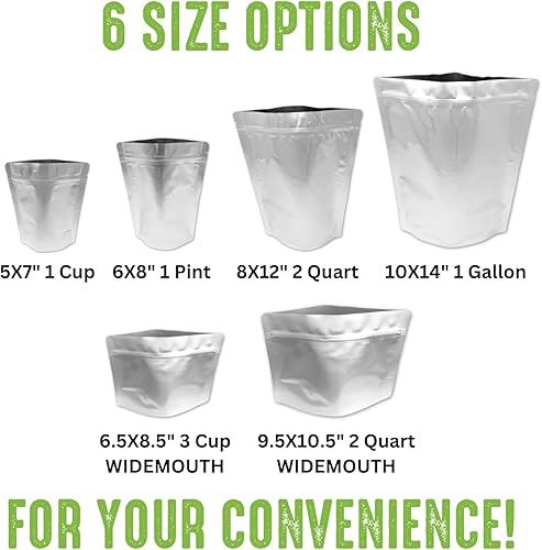 Miniatura 6 de Bolsas Mylar de 5 x 7 (12 pinta)  7 mil, cierre de cremallera reforzado (paquete de 50)