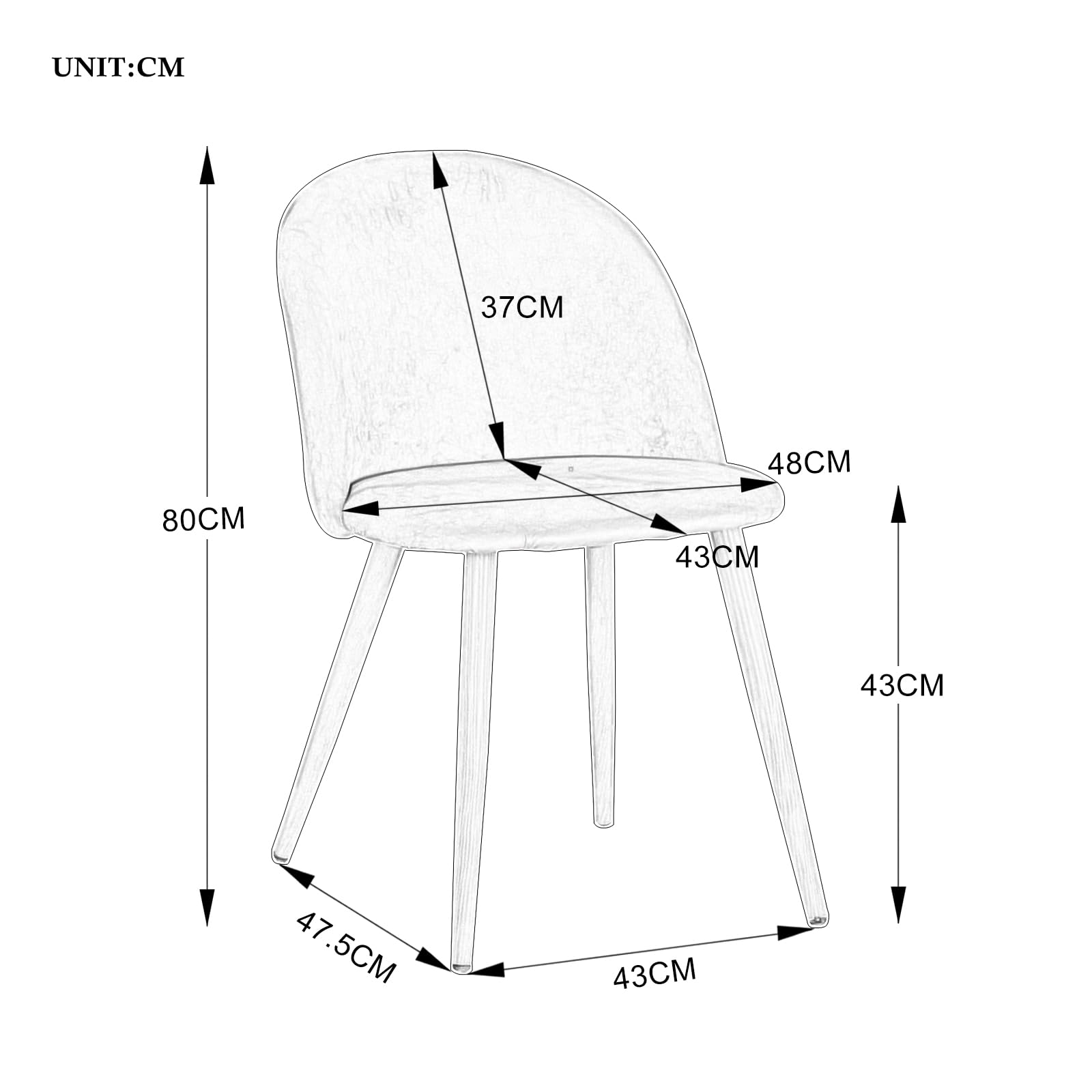 GrandCA HOME Set di 2 sedie da pranzo in velluto con gambe in ferro effetto legno, versatili per ufficio, caffetteria, cucina, soggiorno, camera da letto (verde, 2)