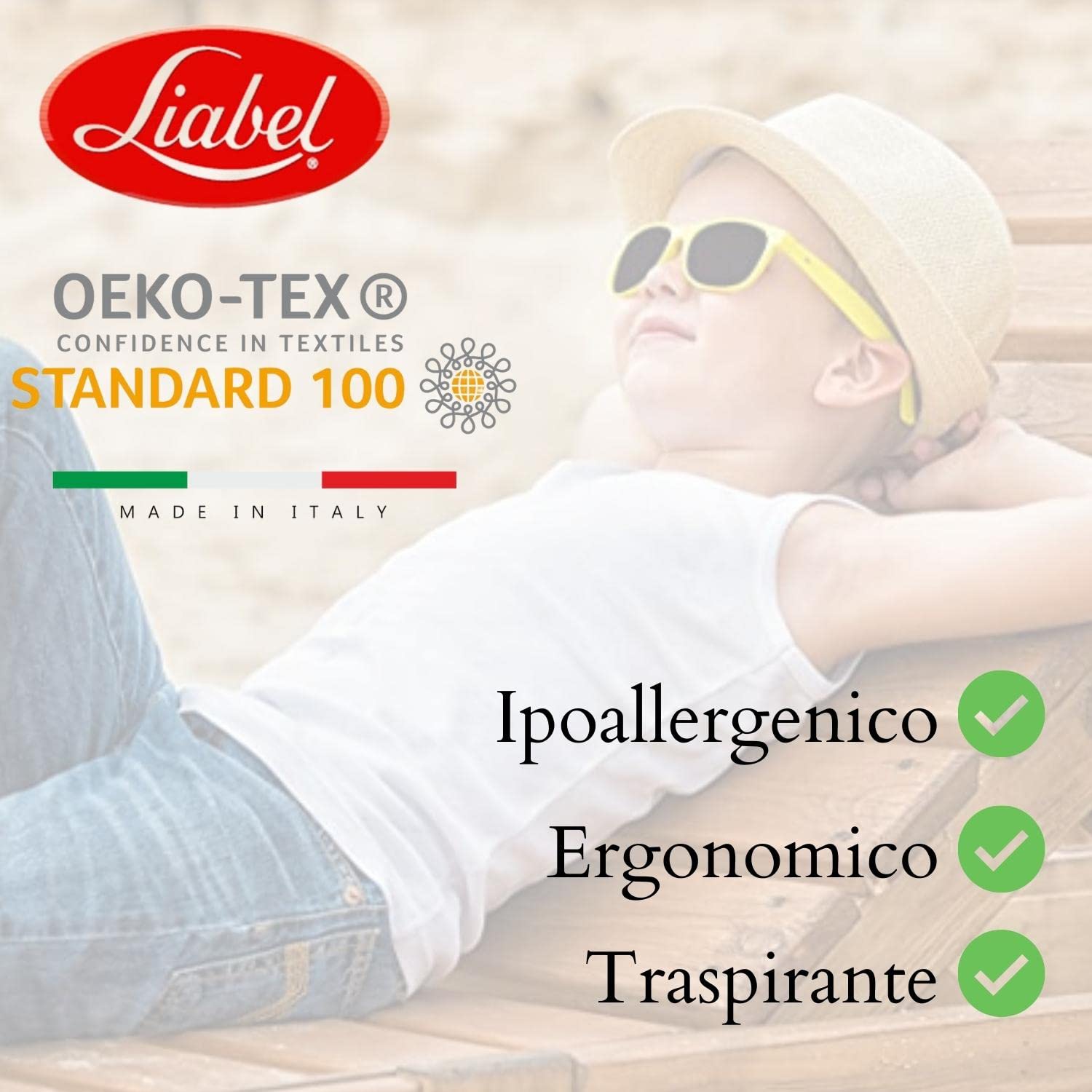 Liabel Lot de 4 débardeurs pour enfant et fille, 100 % coton pur hypoallergénique avec coutures confortables, couleur blanche
