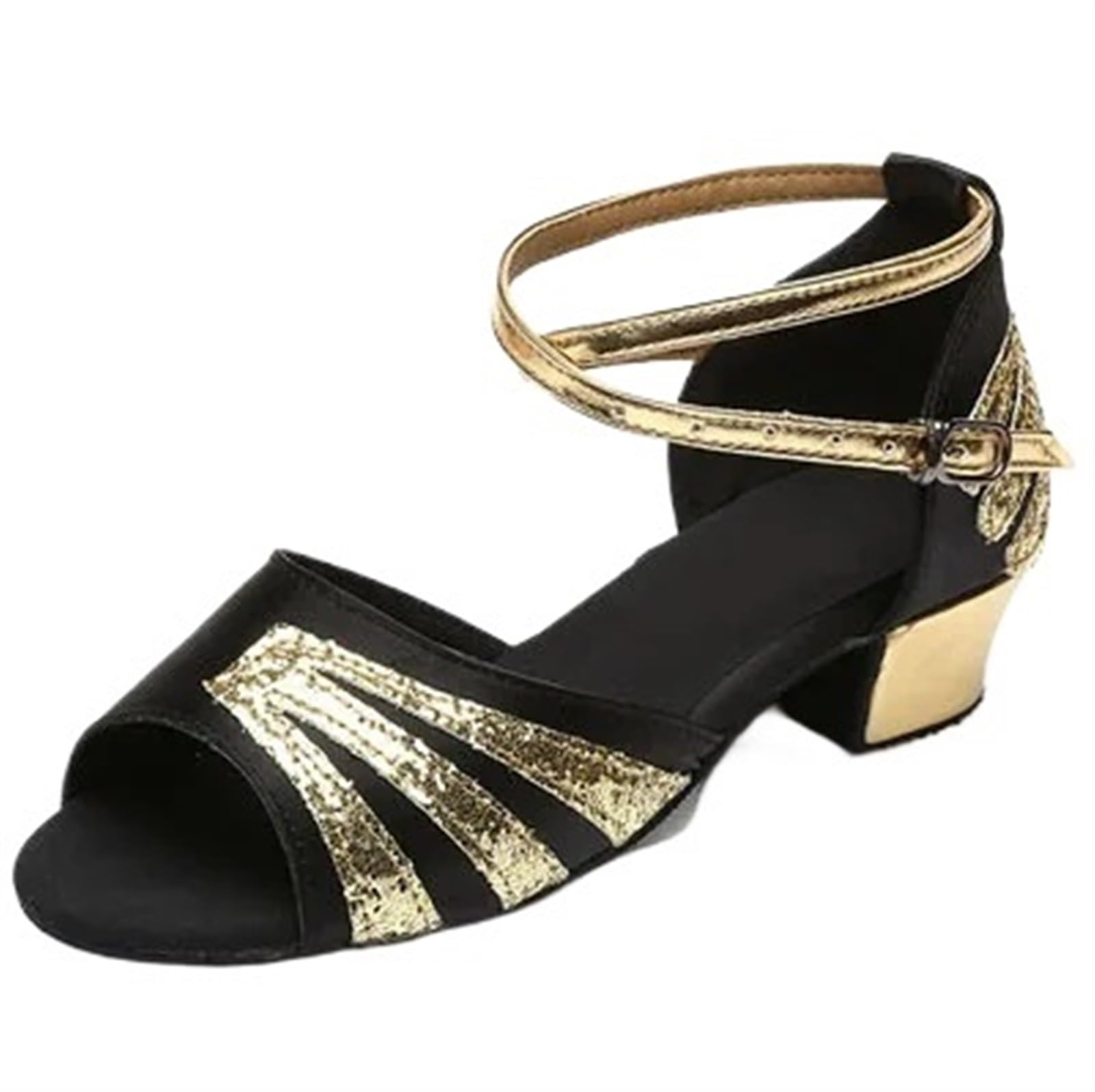 LVCHAO Latin Dance Shoes Ladies Girls Tango Ballroom Salsa Dancing Shoes(Black phoenix tail,39)