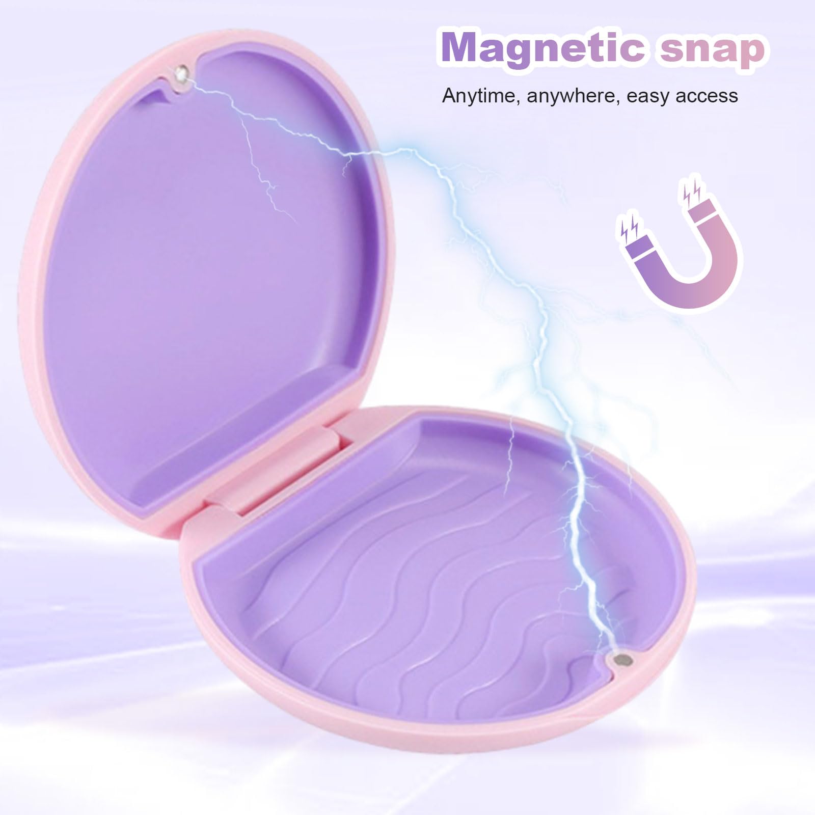 EUPSIIU 2 Pcs Retainer Case Orthodontic Denture Box, Slim Denture Storage Box (Pink) - Image 4