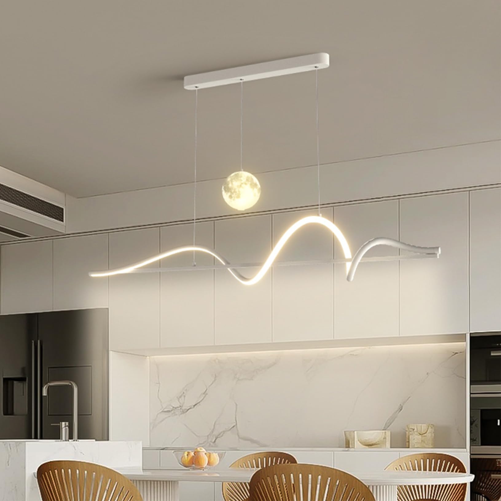 Lampe à Suspension Noire LED Dimmable pour Lustre Salle à Manger - 8