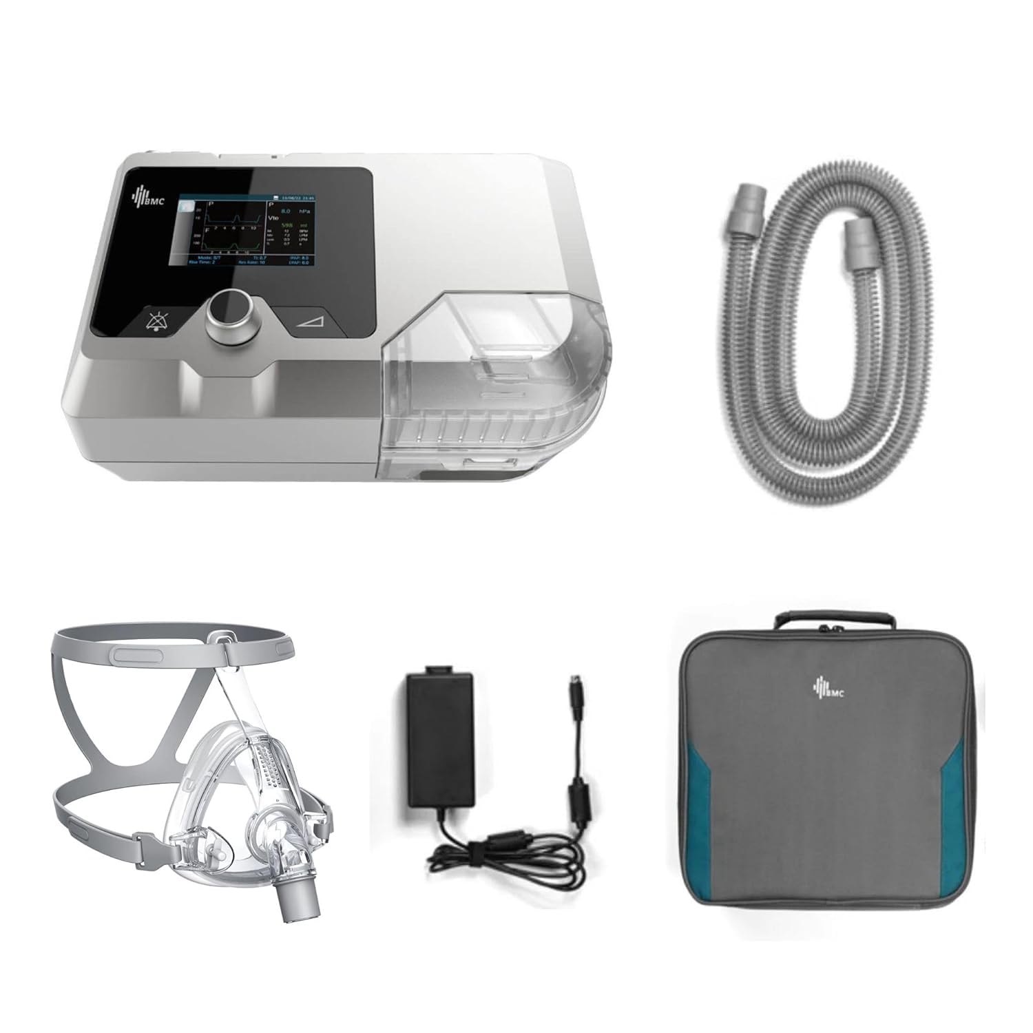 BMC G2S B30VT BIPAP Machine for home with Humidifier, BMC Full Face Mask Medium and Carrying Case Bag With 2 Years warranty
