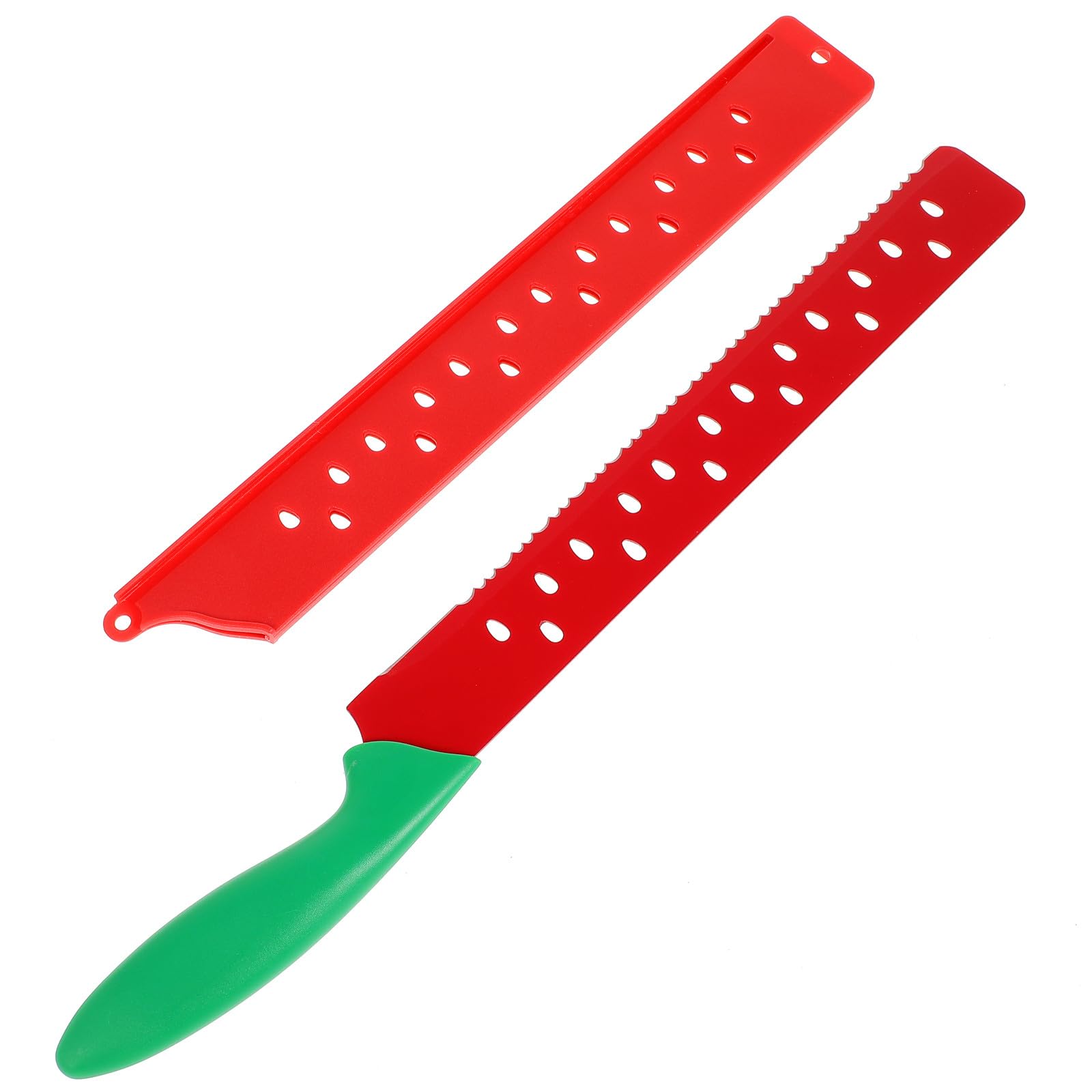 Cuchillo para Sandía Dentado de Acero Inoxidable, Corte Ergonómico, Tamaño Grande para Melón y Repostería, Utensilio de Cocina Profesional para Cortar Frutas y Quesos, Adecuado