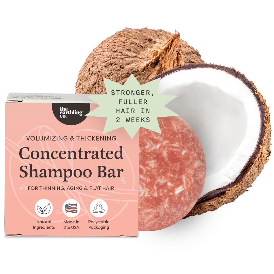 The Earthling Co. Shampoo Bar - Promote Hair Growth, Strengthen & Volumize All Hair Types - Paraben & Sulfate Free formula with Natural, Vegan Ingredients (Vanilla Coconut, 3 oz)