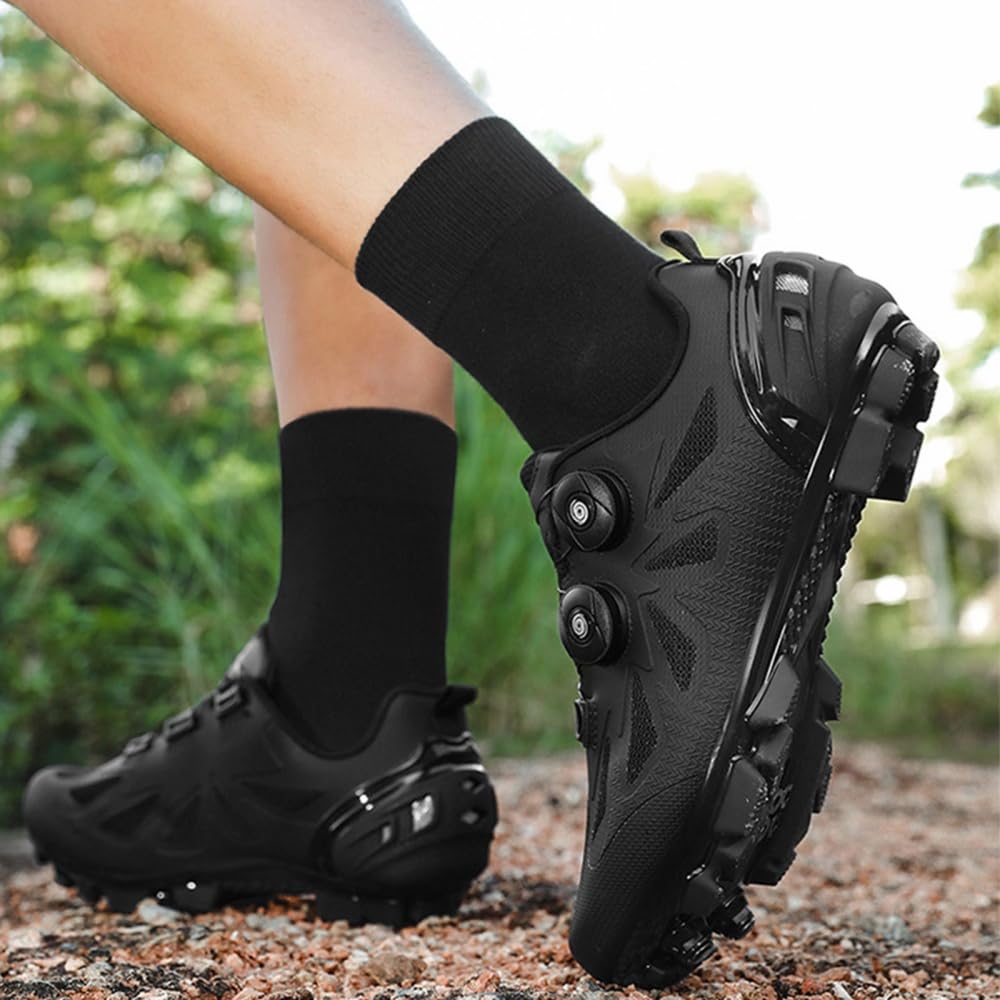 Mateju Chaussure de Cyclisme VTT Homme Femme avec Cale, Unisexes Respirantes Chaussure VTT Compatibles SPD de Vélo Route en Plein Air Sneakers -Modèle T68