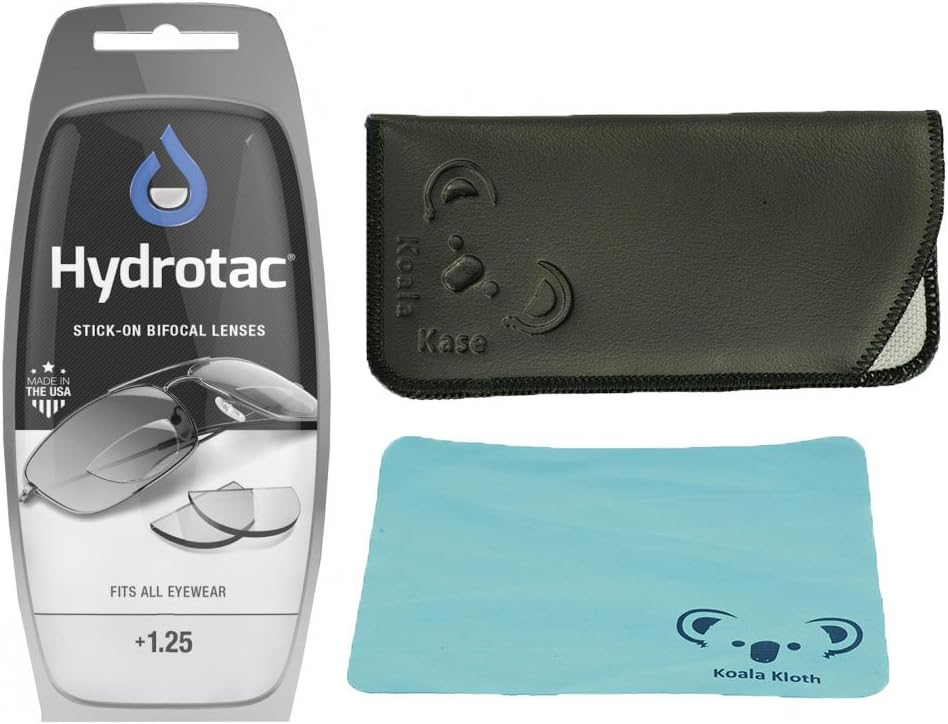 OPTX 20/20 Hydrotac Stick-On Bifocal Lenses Kit | Adhesive Magnifying Sticker | Sunglass Magnifier | Turn any lens into reading glasses, +1.25 Magnification