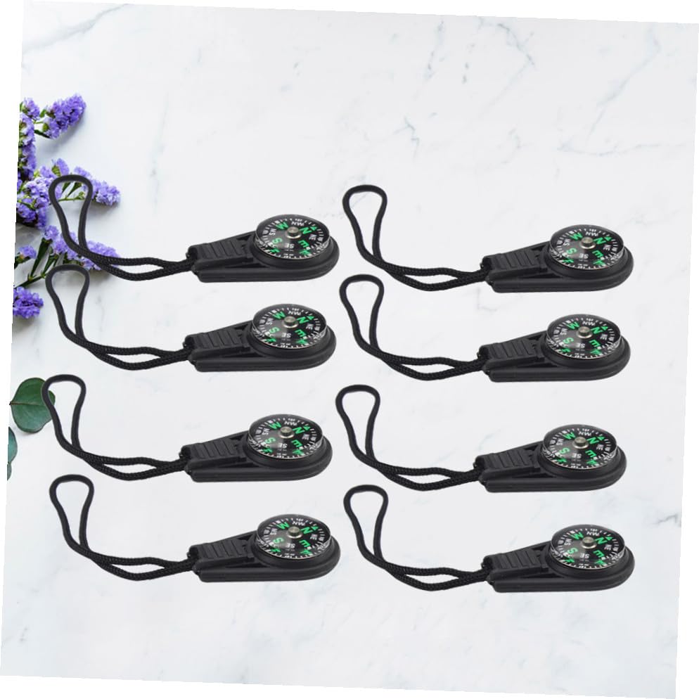 BESPORTBLE 8pcs Survival Mini Compass Hanging Mini Compass Black miniatura 6