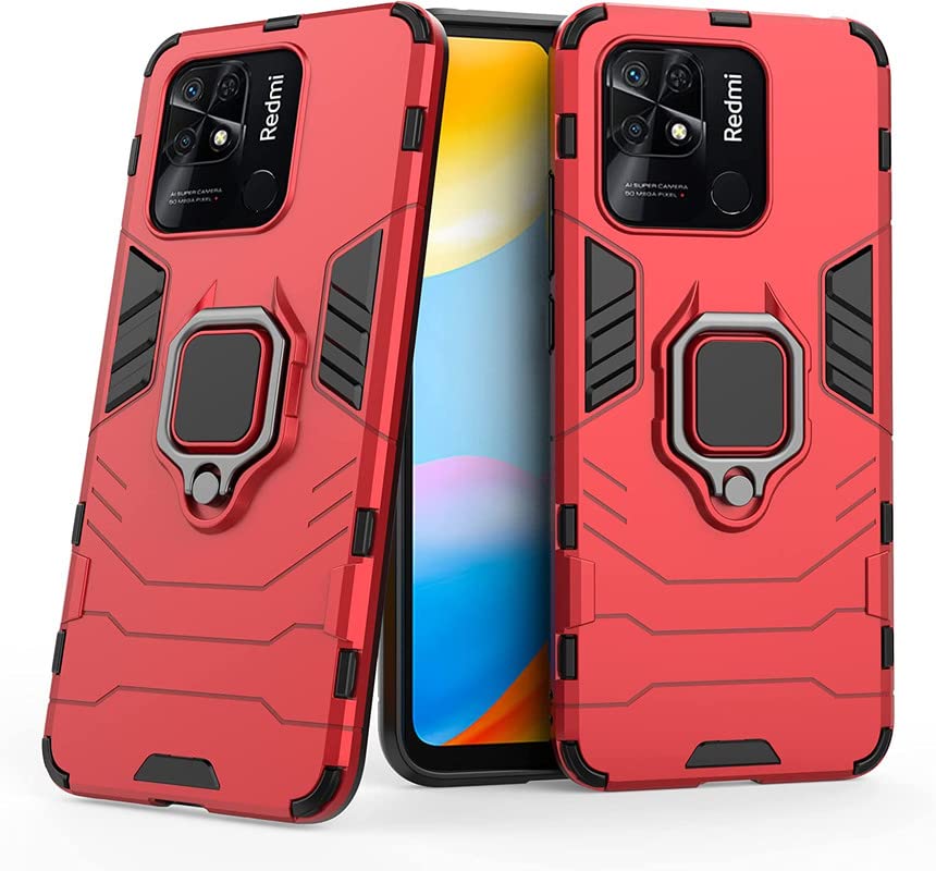 PrimeLike Robot Armor Shockproof Soft TPU and Hard PC Back Cover with Ring Case for Xiaomi Redmi 10 Power - Red (B0BHJFLZ2H) Amazon Price History, Amazon Price Tracker